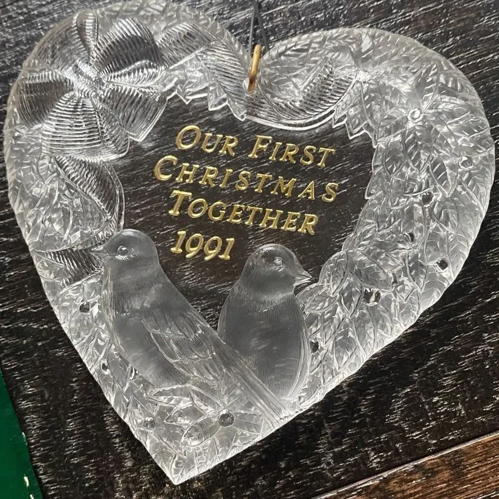 Vintage Hallmark keepsake 1991 our‎ first Christmas ornament clear heart
